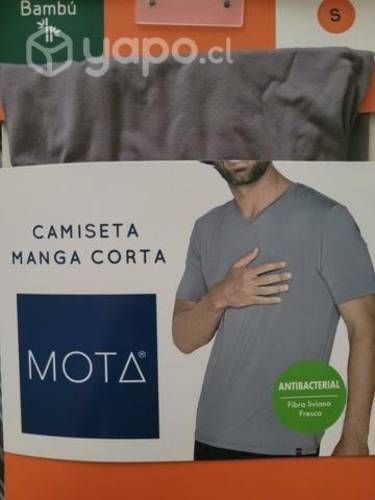 Camiseta manga corta gris bambú