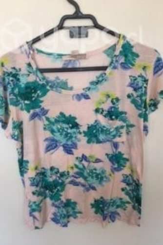 Polera Forever 21 Talla S (rosado flores AN)