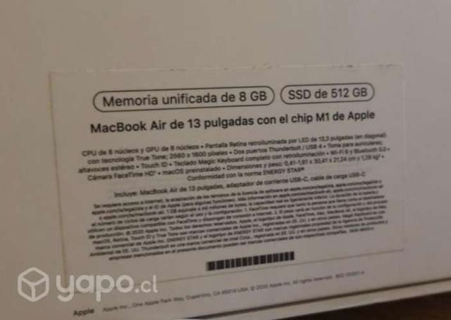 MacBook Air 512ssd Procesador M1