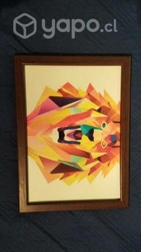 Cuadro de León abstracto