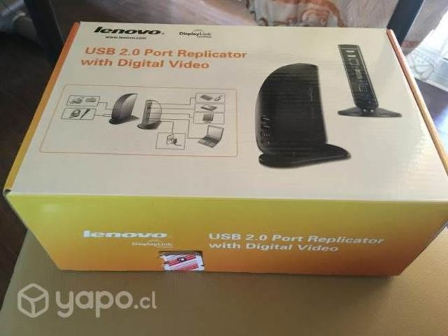 Dock Lenovo usb 2.0 con su caja y accesorios