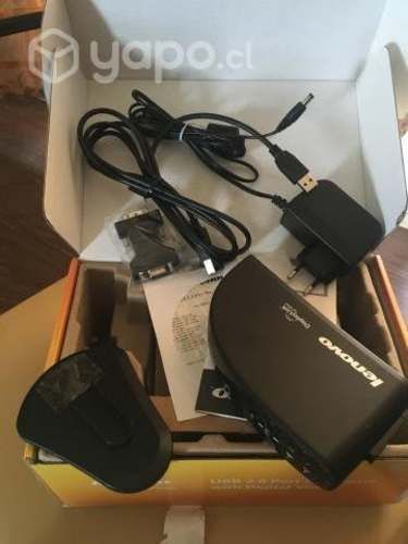 Dock Lenovo usb 2.0 con su caja y accesorios