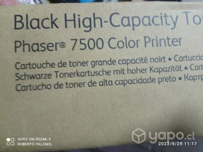 Toner phaser xerox 7500 black original de alta