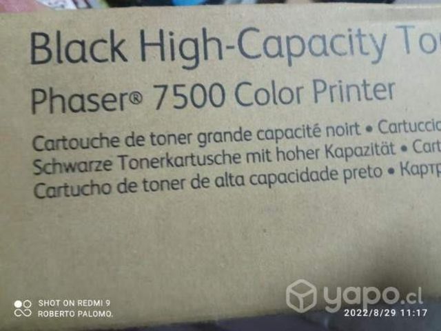 Toner phaser xerox 7500 black original de alta