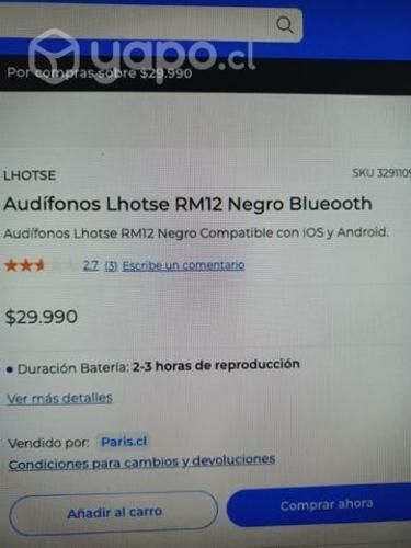 Audifonos Lhotse rm12 Bluetooth