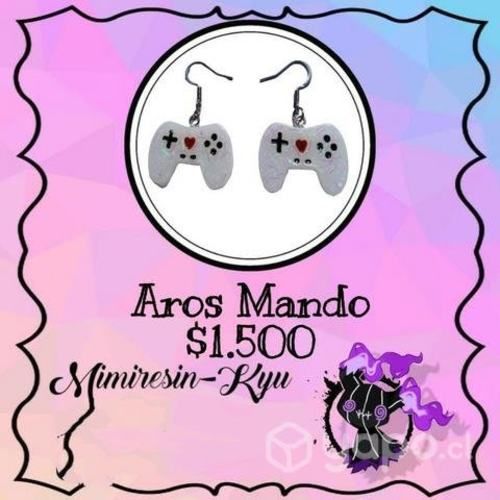 Aros de resina diseño mando consola Kawaii