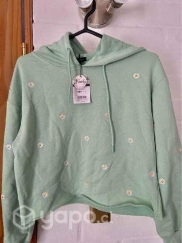 Poleron Crop top talla S de mujer. Nuevo