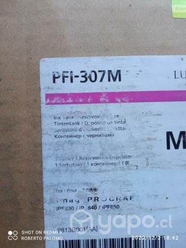 Tinta Canon pfi 307m magenta original de 330ml