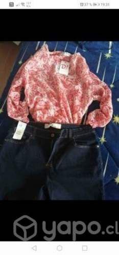 Blusa Talla M/jeans elasticado T. 46