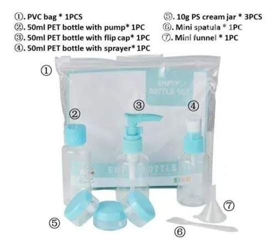 Set 8 Piezas de envases para viajes