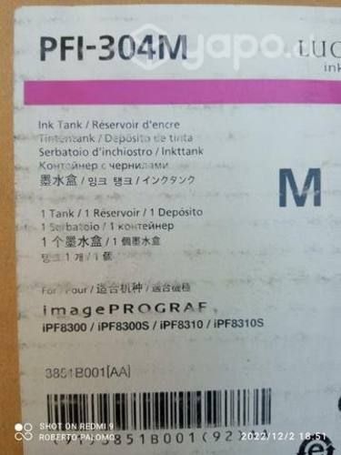 Tinta canon pfi 304m magenta original de 330ml