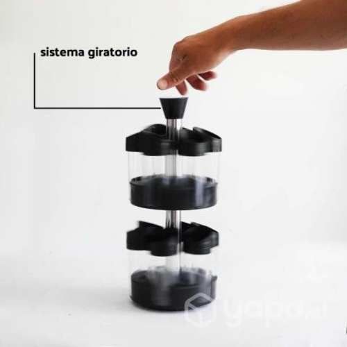 Especiero giratorio 2 niveles + set 12 piezas cond