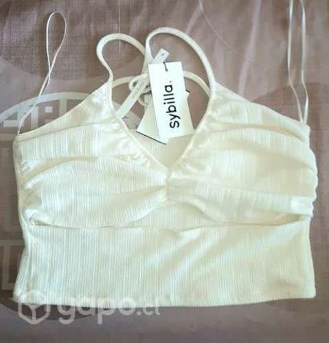 Preciosa polerita crop top crema