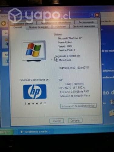 Netbook HP 13" funcionando