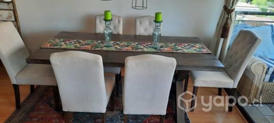 Comedor rectangular con Seis Sillas