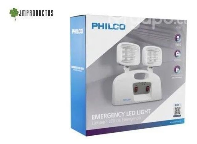 Lampara De Emergencia Led 2 Focos Philco Certifica