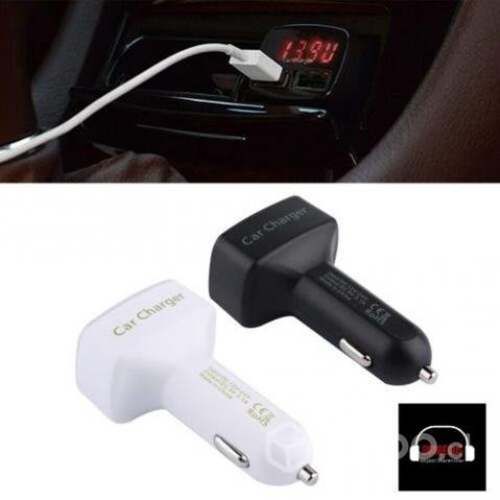 Cargador De Celular Auto 3.1A Voltimetro Termometr