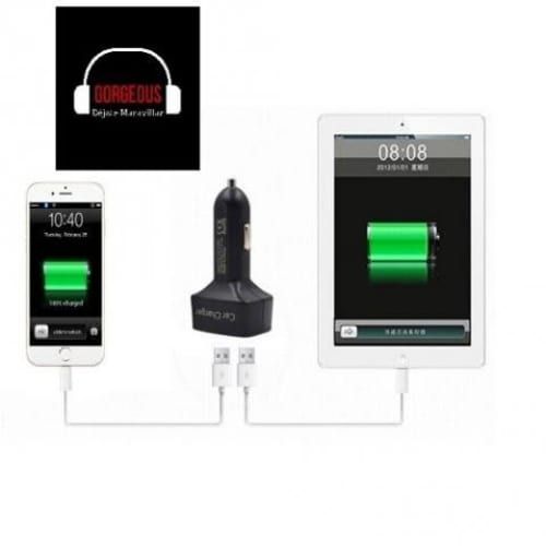 Cargador De Celular Auto 3.1A Voltimetro Termometr