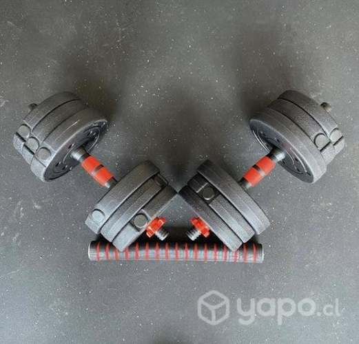 MANCUERNAS 20 kilos con barra desmontable