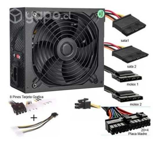 Fuente De Poder Atx 650w + Adaptador 8 Pines Tarje