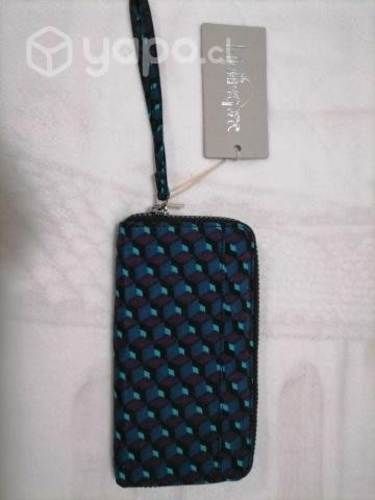 Billetera kipling rectangular escoses 3d azul