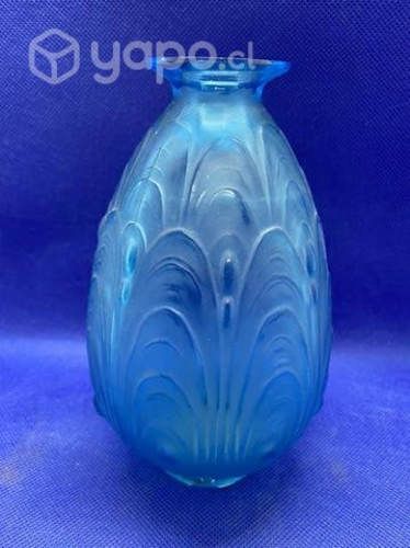 Antiguo cristal firmado Sabino Art Deco celeste
