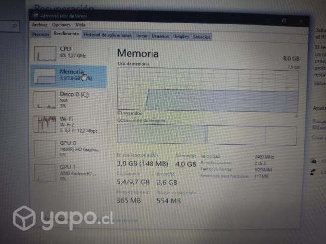 Notebook hp en buen estado, todo funcionando
