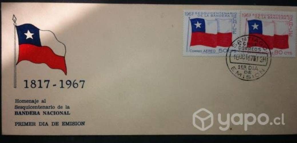 Sobres 1er. Día de Emisión Chilenos