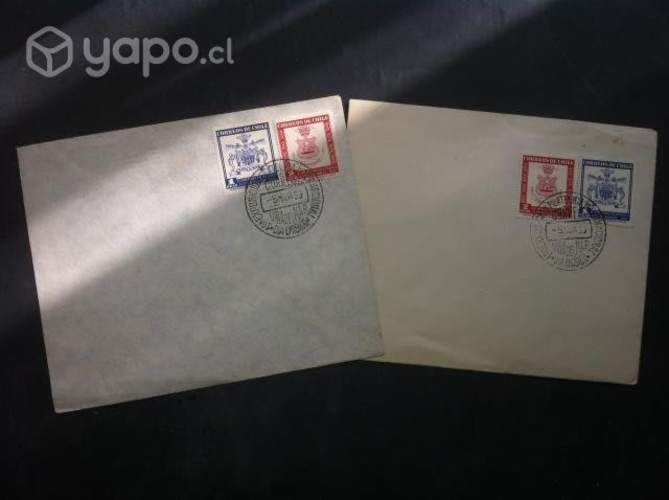 Sobres 1er. Día de Emisión Chilenos