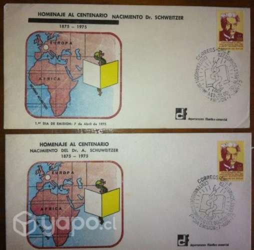 Sobres 1er. Día de Emisión Chilenos