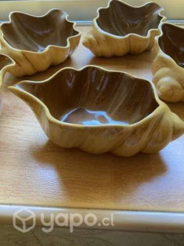 6 Pocillos de cerámica para ceviche o pescado de