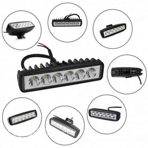 Foco Neblinero Barra de 6 LED Luz Blanca De 18W