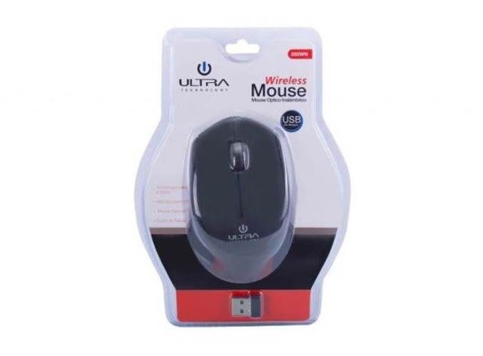 Mouse óptico inalambrico ultra - negro