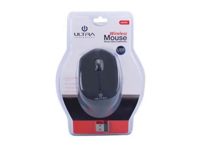 Mouse óptico inalambrico ultra - negro