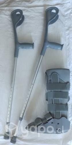 Bota ortopedica adulto + 2 bastones