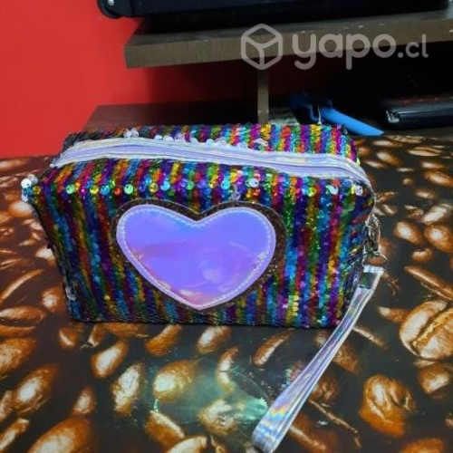 Estuche lentejuelas corazón
