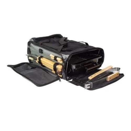 Set Deluxe Bolso Cooler Parrilla Asado Herramienta