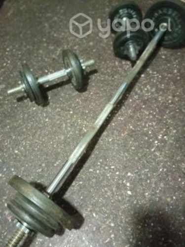 Barra z y 2 mancuernas ( conversable)