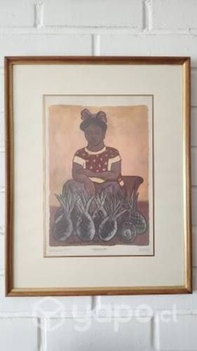 Cuadro vendedora de piñas