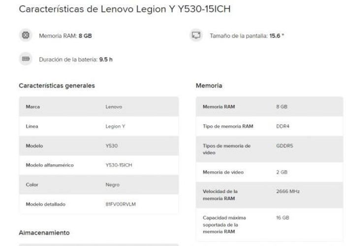 Notebook Gamer Lenovo Legion Y530
