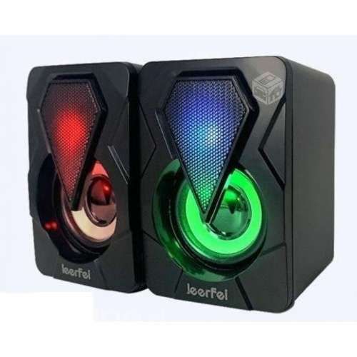Parlantes Gamer 2.0 Usb Leerfei Luminosos Para Pc