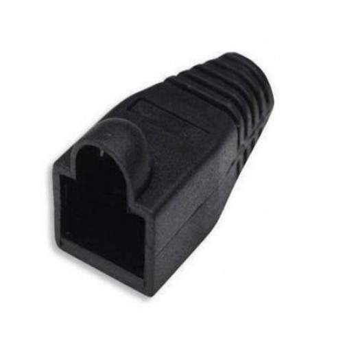 Funda, capuchon para conector rj45, 100 uni. negro
