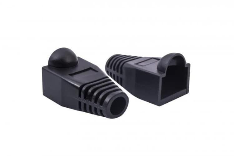Funda, capuchon para conector rj45, 100 uni. negro