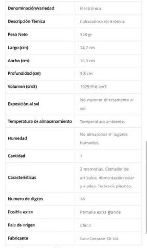 Calculadora Grande CASIO GX-14B Nueva