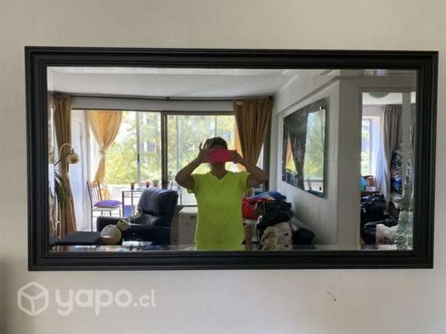 Espejo marco café oscuro