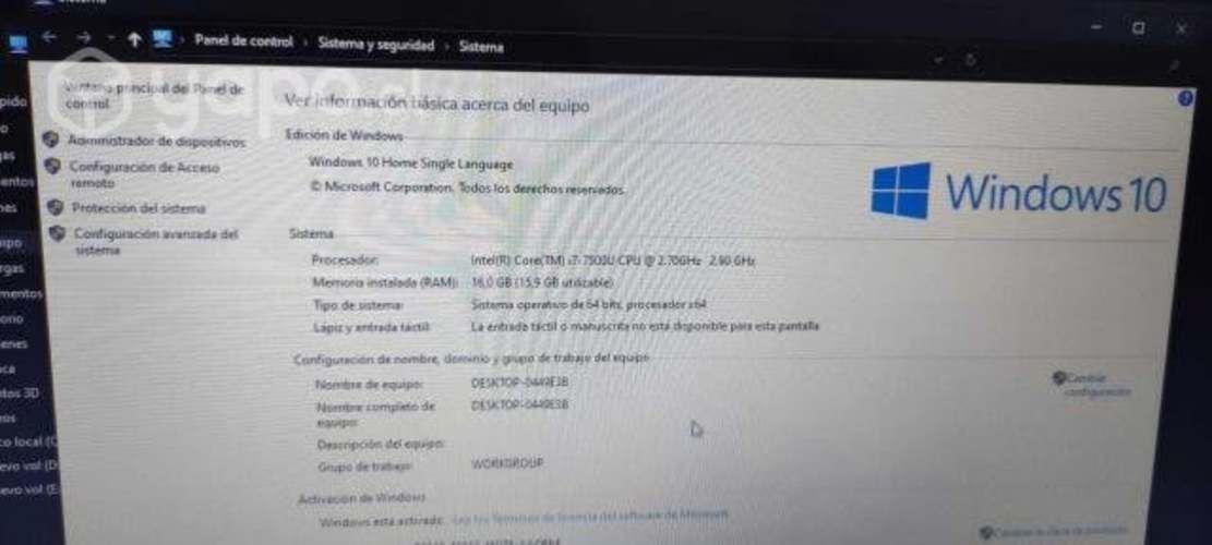 Notebook HP i7 de 16 GB RAM - Disco 940 GB SSD