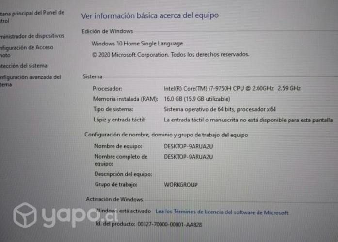 NOTEBOOK ASUS X571GD / i7 16gb ram 500gb hd solido