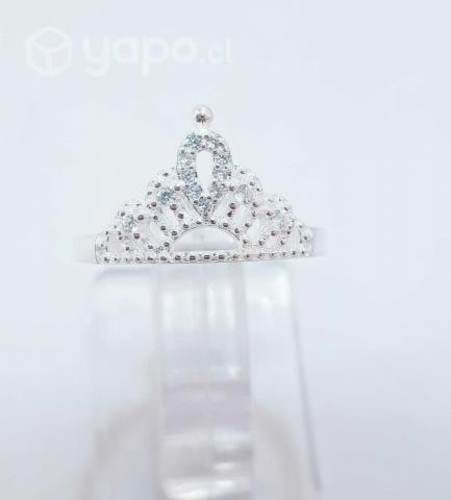 Anillo corona en plata italiana ley 925