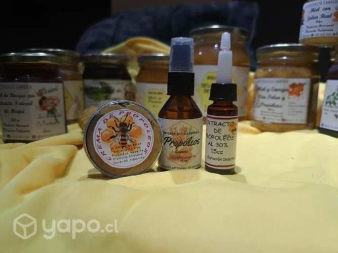 Miel en variedades, propoleos, polen, jalea real