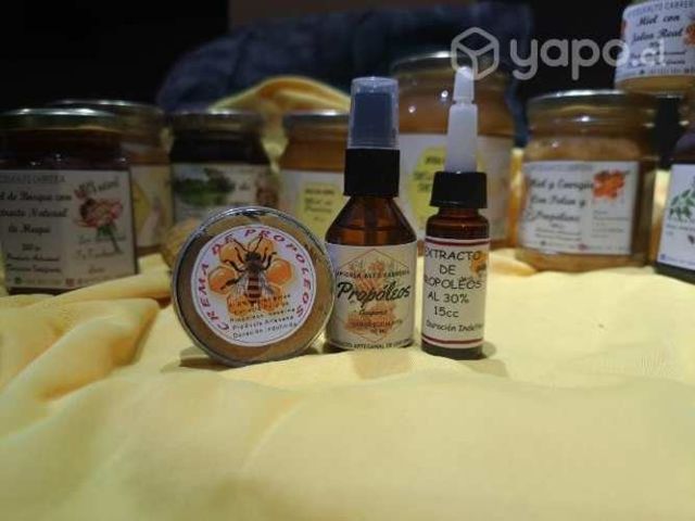 Miel en variedades, propoleos, polen, jalea real